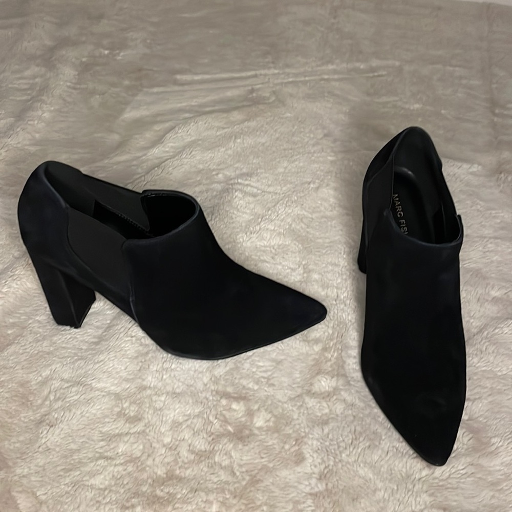 Black Suede Heeled Booties